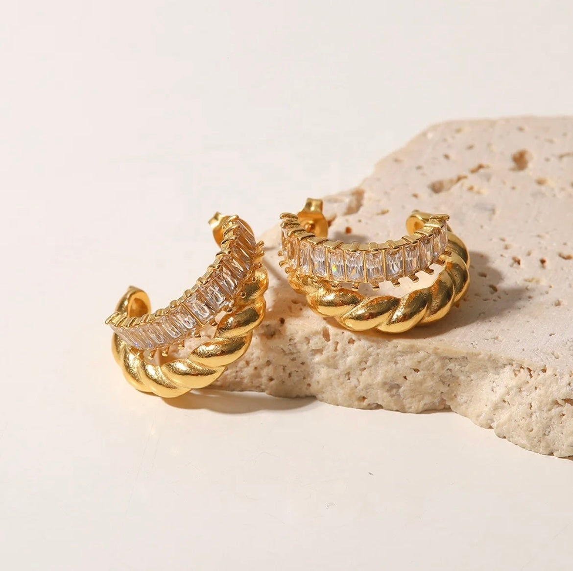 Cleo Twist Baguette Earrings
