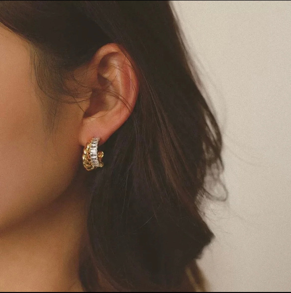 Cleo Twist Baguette Earrings