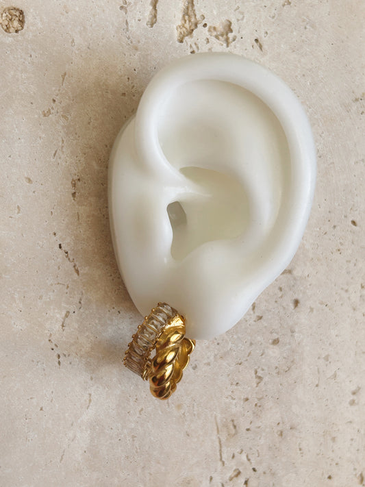 Cleo Twist Baguette Earrings