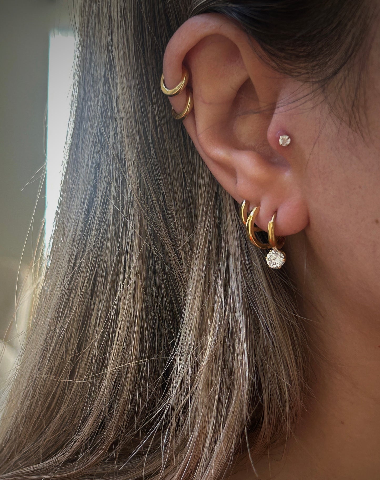 Huggie Drop Earrings