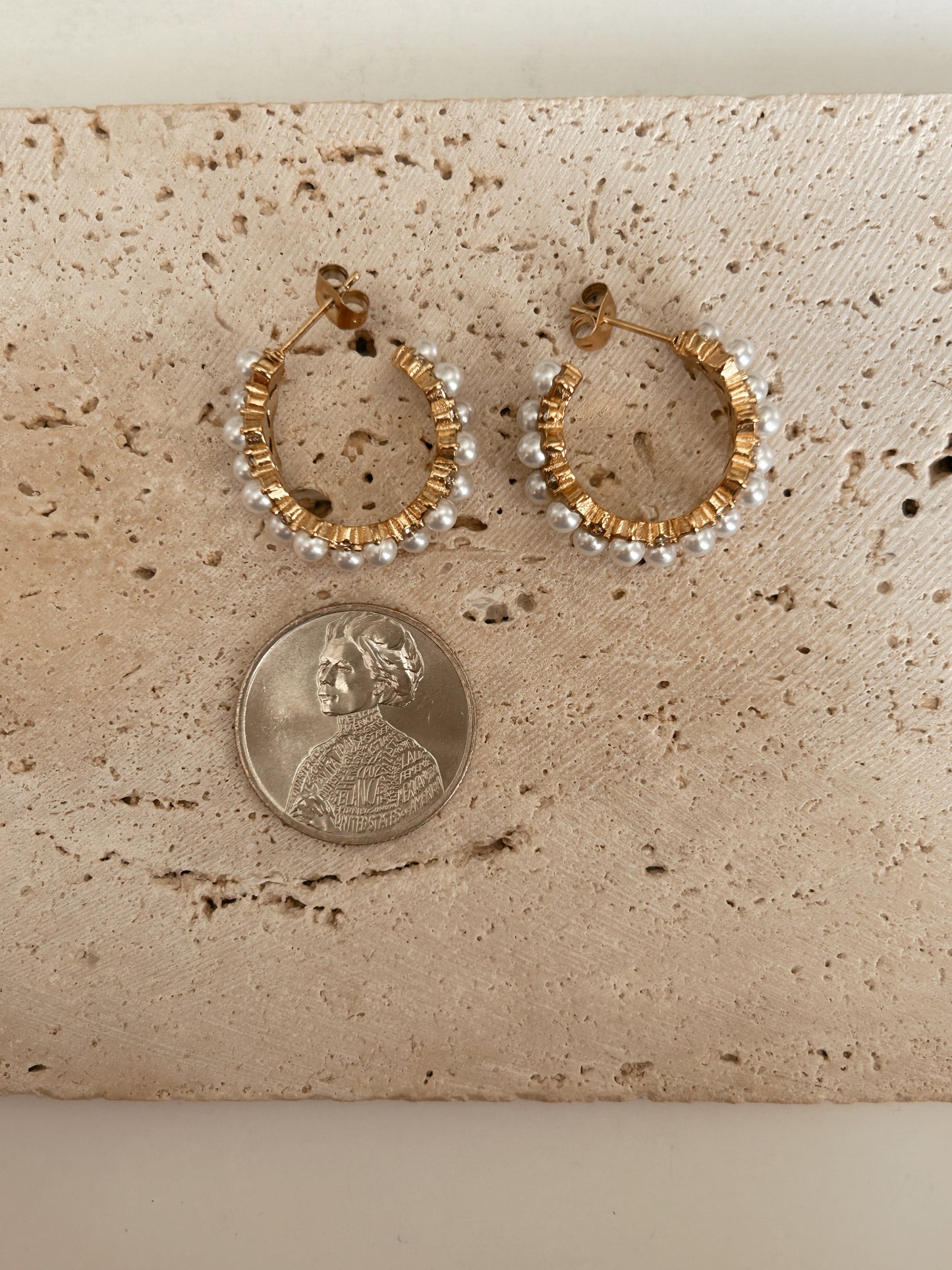 Yes, Please! Pearl Hoop Earrings