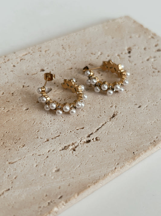 Yes, Please! Pearl Hoop Earrings